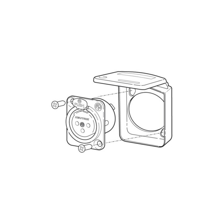 SCDX Couvercle étanche plastique noir IP42 noir pour chassis série D
