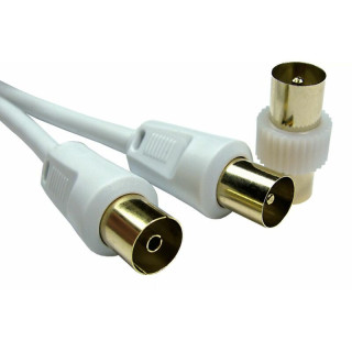 Cordon antenne TV (connecteur 9.5mm) M/F blanc 10m