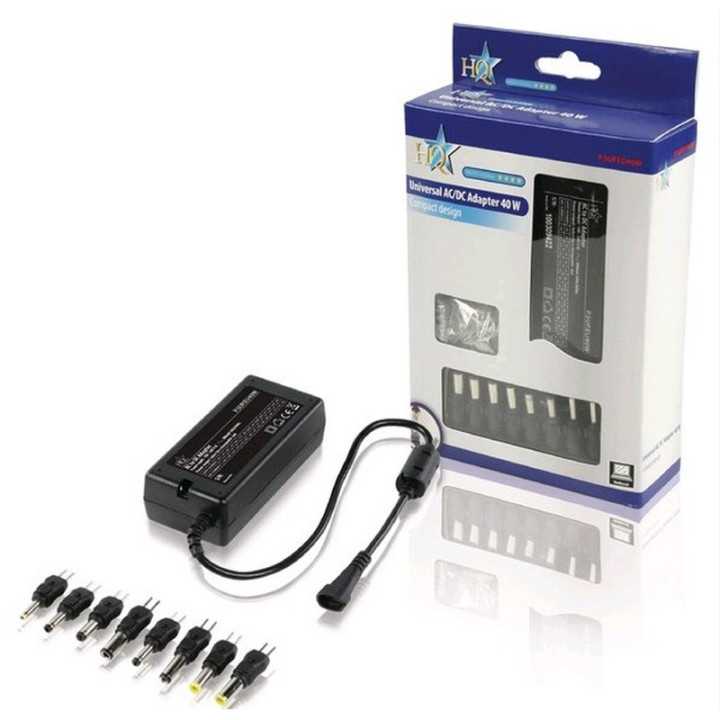 Alimentation universelle 12A 24V DC 40W 2.5A avec 8 adaptateurs