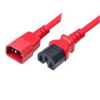 Rallonge secteur C14/C15 H05VVF 3x0,75mm² 1.8m rouge