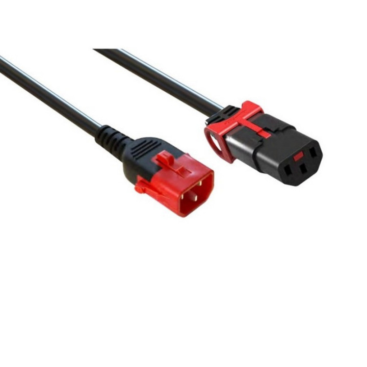 Rallonge HO5VVF 3x1mm² IEC C14 / IEC C13 verrouillage des 2 côtés 1m