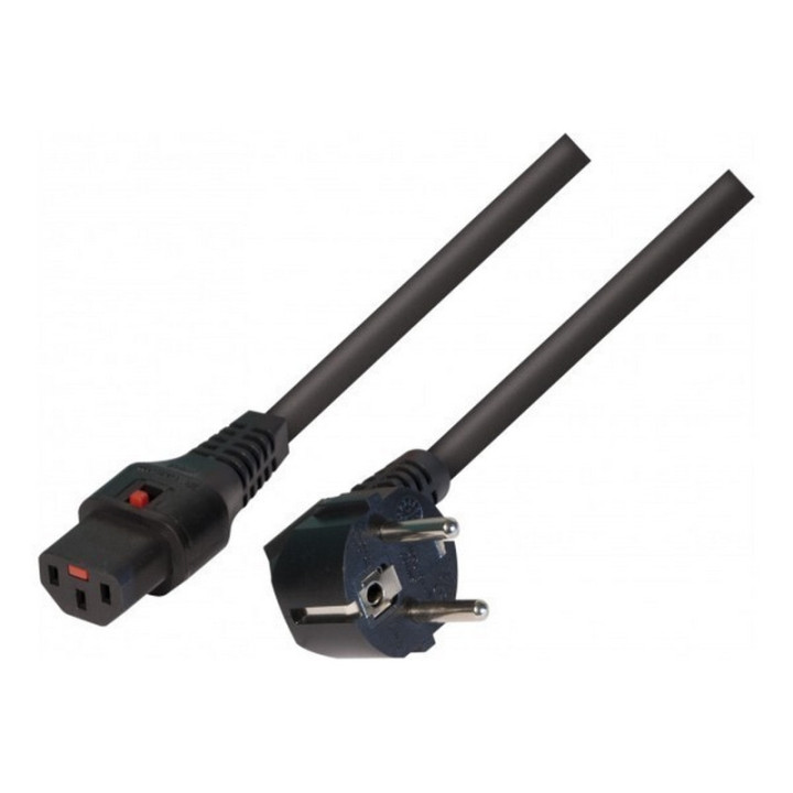Cordon secteur HO5VVF 3x1mm² CEE7/7 c / IEC C13 verrouillage 1m