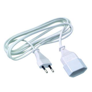 Rallonge secteur bipolaire HO3VVF 2x0.75mm² CEE7/16 M/F blanc 3m