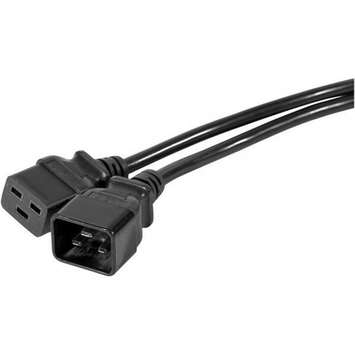 Rallonge secteur 3x1.5mm² C19/C20 noir 1m