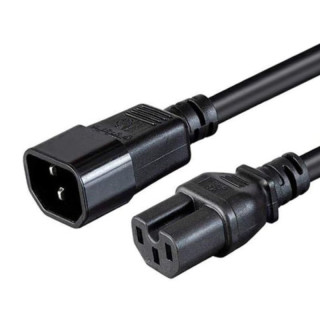 Rallonge secteur 3x1mm² C14/C15 noir 3m