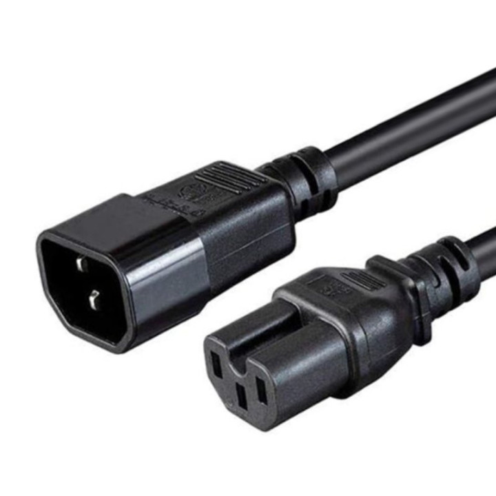 Rallonge secteur 3x1mm² C14/C15 noir 3m