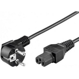 Cordon secteur HO5VVF 3x1mm² CEE7/7 / IEC C15 noir 3m