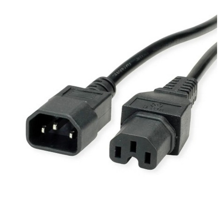 Rallonge secteur H05RN-F C14/C15 1m noire