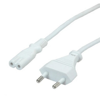Cordon secteur bipolaire C7 blanc 3m