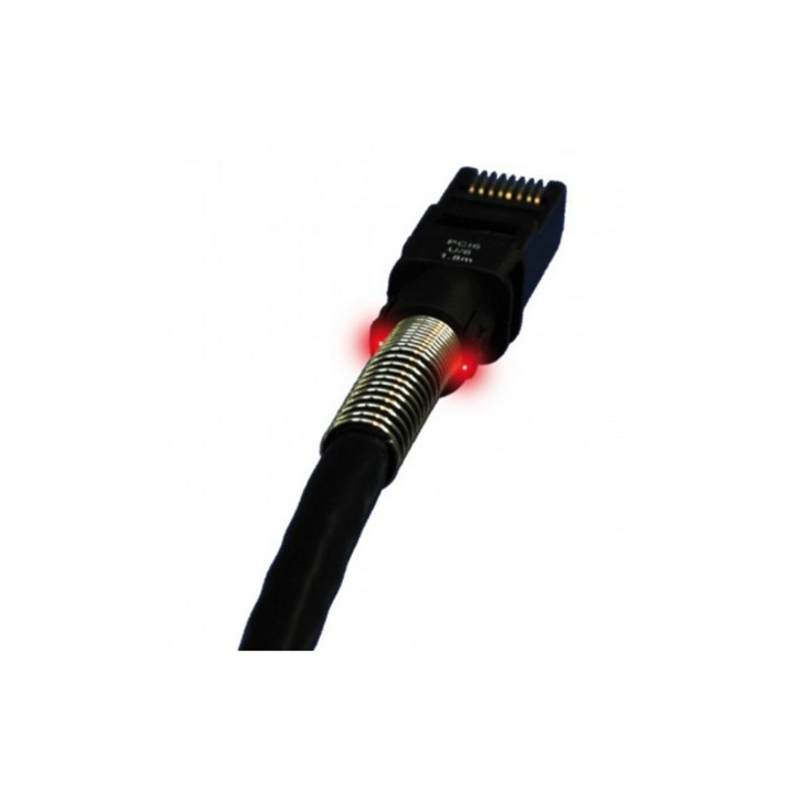 PATCHSEE Cordon RJ45 à repérage lumineux cat.6a U/UTP noir