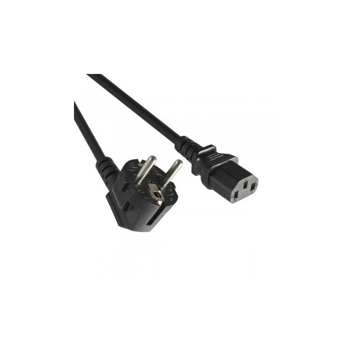 Cordon secteur HO5VVF 3x1mm² CEE7/7 coudé / IEC C13 noir 5m