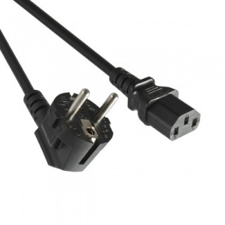 Cordon secteur HO5VVF 3x1mm² CEE7/7 coudé / IEC C13 noir 5m