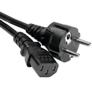 Cordon secteur HO5VVF 3x1mm² CEE7/7G droit / IEC C13 noir 3m
