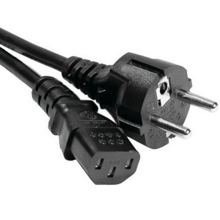 Cordon secteur HO5VVF 3x1mm² CEE7/7G droit / IEC C13 noir 5m