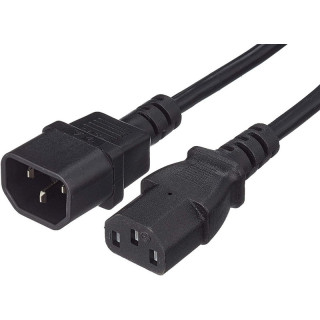 Rallonge secteur HO5VVF 3x1mm² IEC C14 / IEC C13 noir 5m