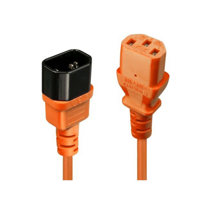 Rallonge secteur HO5VVF 3x0.75mm² IEC C14 / IEC C13 orange 0.6m
