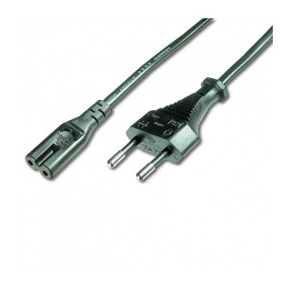 Cordon secteur bipolaire HO3VVF 2x0.50mm² CEE7/16 / IEC C7 noir 3m