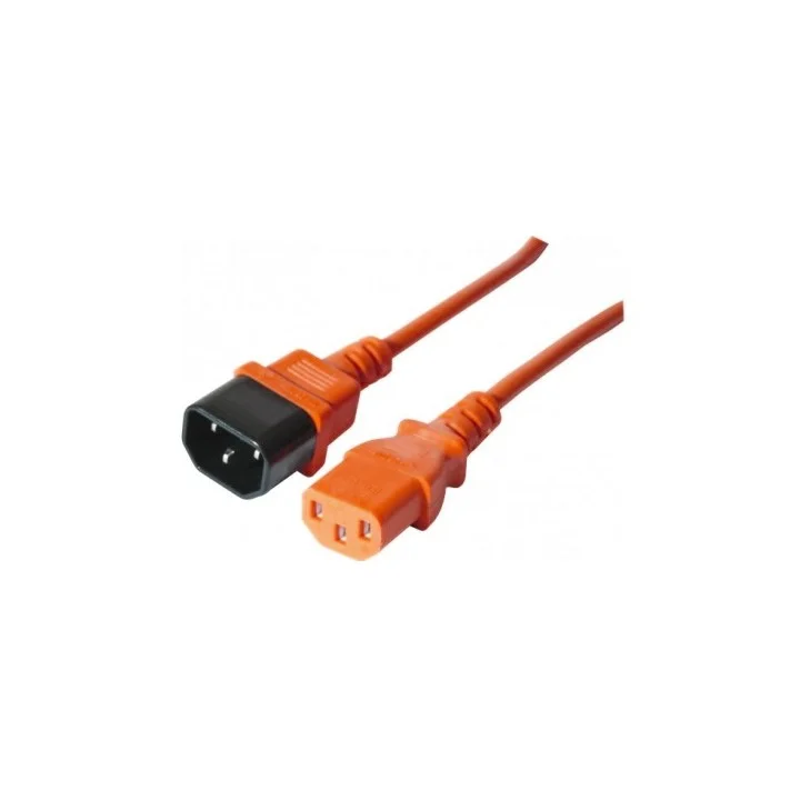 Rallonge secteur HO5VVF 3x0.75mm² IEC C14 / IEC C13 orange 1.8m