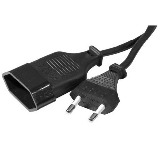 Rallonge secteur bipolaire HO3VVF 2x0.50mm² CEE7/16 M/F noir 2m