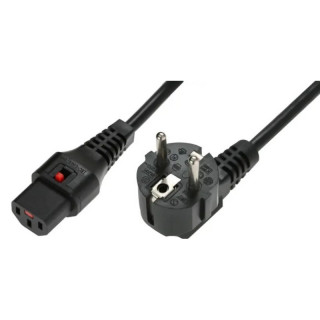 Cordon secteur HO5VVF 3x1mm² CEE7/7 c / IEC C13 verrouillage 2m