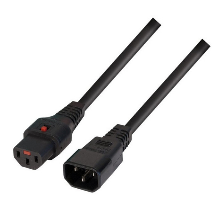 Rallonge secteur HO5VVF 3x1mm² IEC C14 / IEC C13 verrouillage 2m