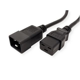 Rallonge secteur HO5VVF 3x1.5mm² IEC C20 / IEC C19 noir 2m