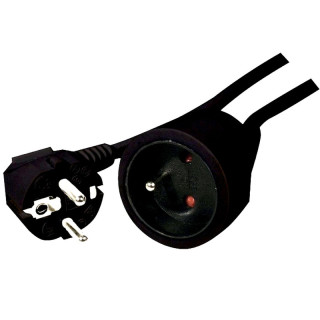 Rallonge secteur HO5VVF 3x1.50mm² M/F noir 5m