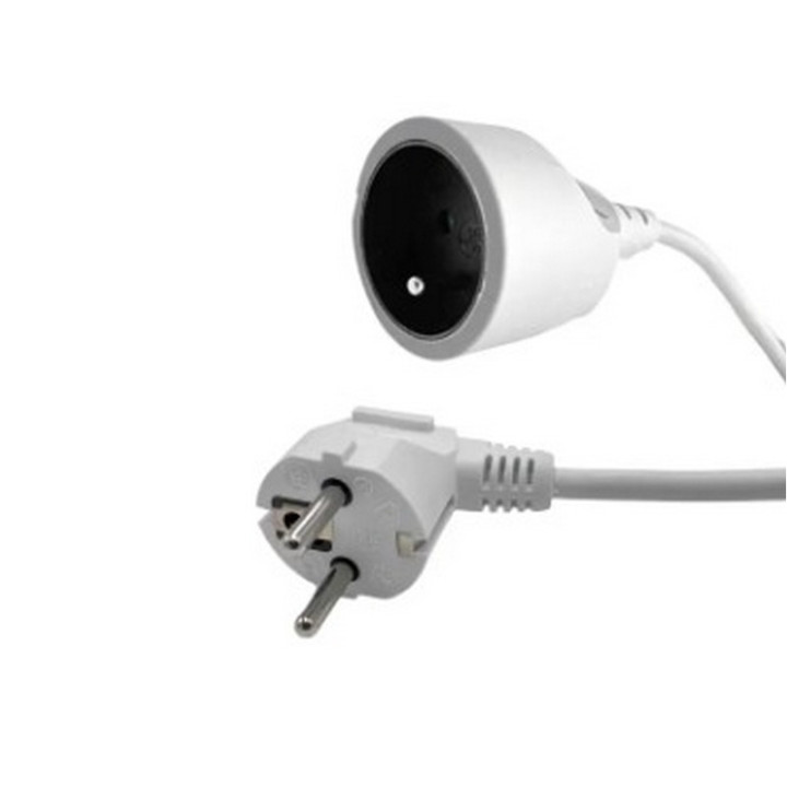 Rallonge secteur HO5VVF 3x1.5mm² M/F blanc 5m