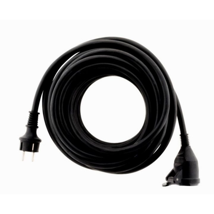 Rallonge secteur HO7RNF 3G2.5mm² 10/16A M/F noir 15m