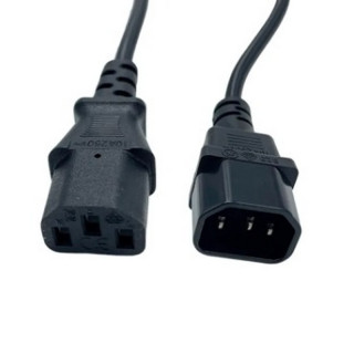Rallonge secteur HO5VVF 3x0.75mm² IEC C14 / IEC C13 noir 1.5m