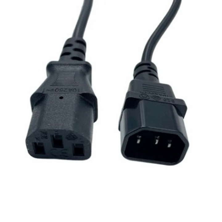 Rallonge secteur HO5VVF 3x0.75mm² IEC C14 / IEC C13 noir 1.5m