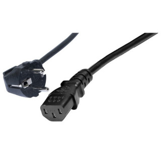 Cordon secteur HO5VVF 3x0.75mm² CEE7/7 coudé / IEC C13 noir 1m