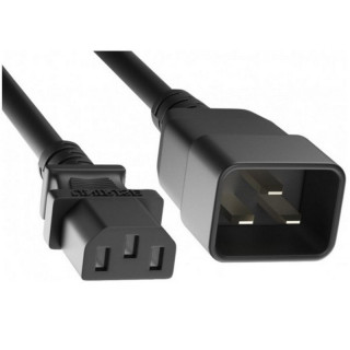 Rallonge secteur HO5VVF 3x1mm² IEC C13 / IEC C20 noir 1.8m