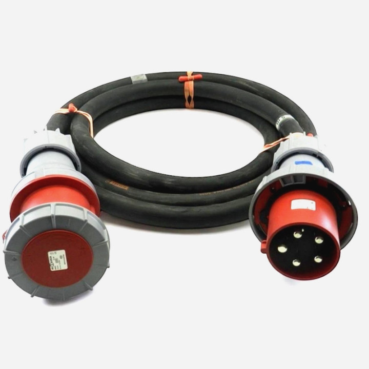 Rallonge secteur HO7RNF5G25 125A 3P+N+T fiches CEE17 M/F 10m