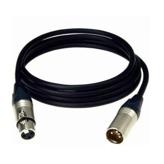 Cordon XLR Neutrik 3 pts M/F câble micro noir 1m