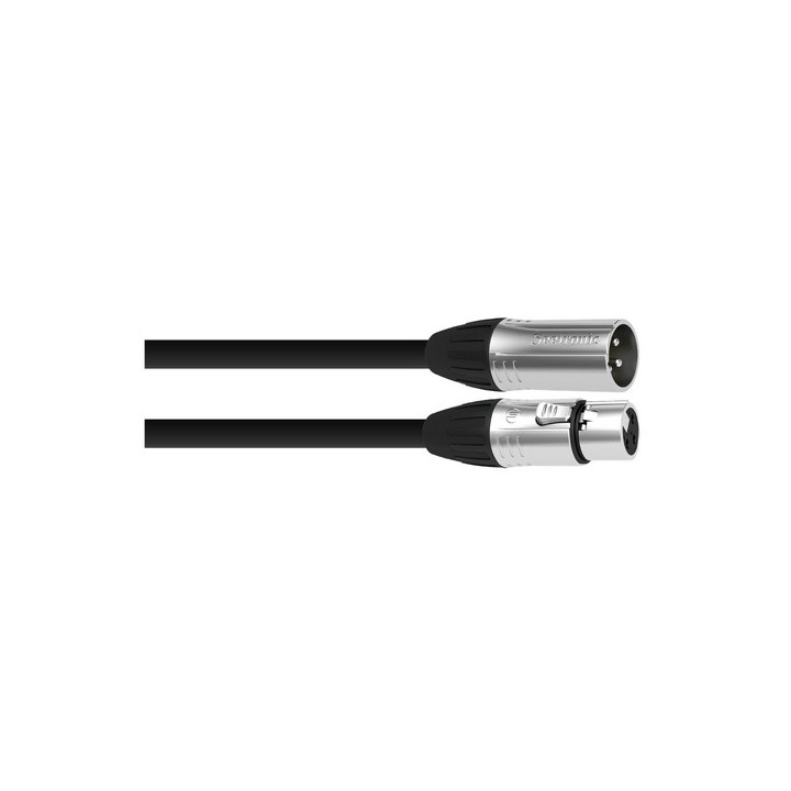 Cordon micro XLR 3 pts M/F câble noir 10m