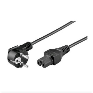 Cordon secteur HO5VVF 3x1mm² CEE7/7 / IEC C15 noir 1.8m