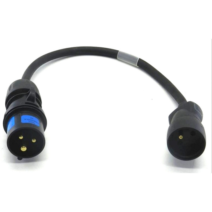 Adaptateur CEE17 2P+T 16A mâle vers PC16 NF femelle 0.5m