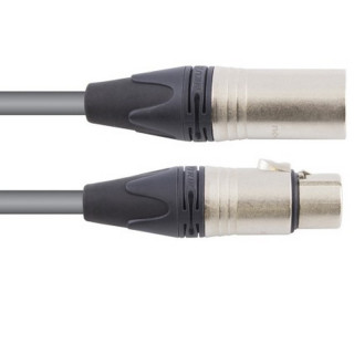 Cordon DMX gris 2 paires 0.34mm² XLR 5 pts M/F NEUTRIK - 50m