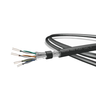 Câble PATCHPROFLEX souple cat.7 4P AWG26 S/FTP PUR noir Ø6,4mm (500m)