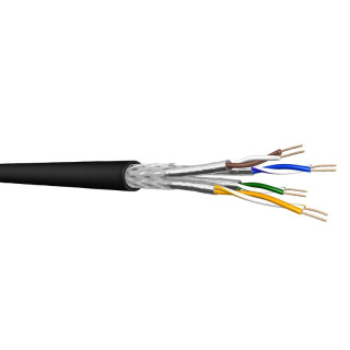 Câble DRAKA MFO souple cat.7 4P AWG24 S/FTP 10G PUR noir Ø8.2mm