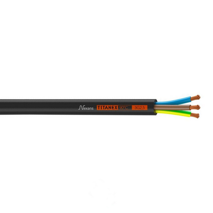 HO7RNF3G2.5 TITANEX Câble extra souple 3G2.5mm² noir