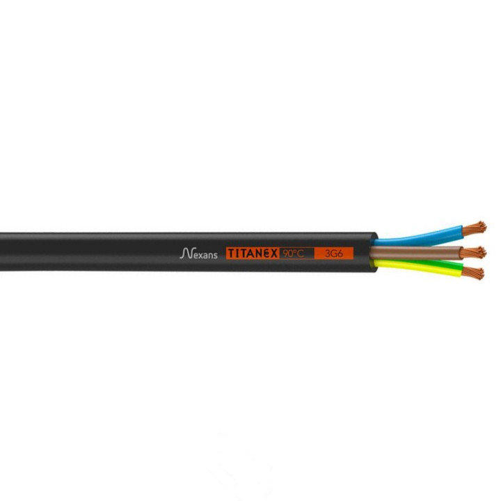 HO7RNF3G6 TITANEX Câble extra souple 3G6mm² noir