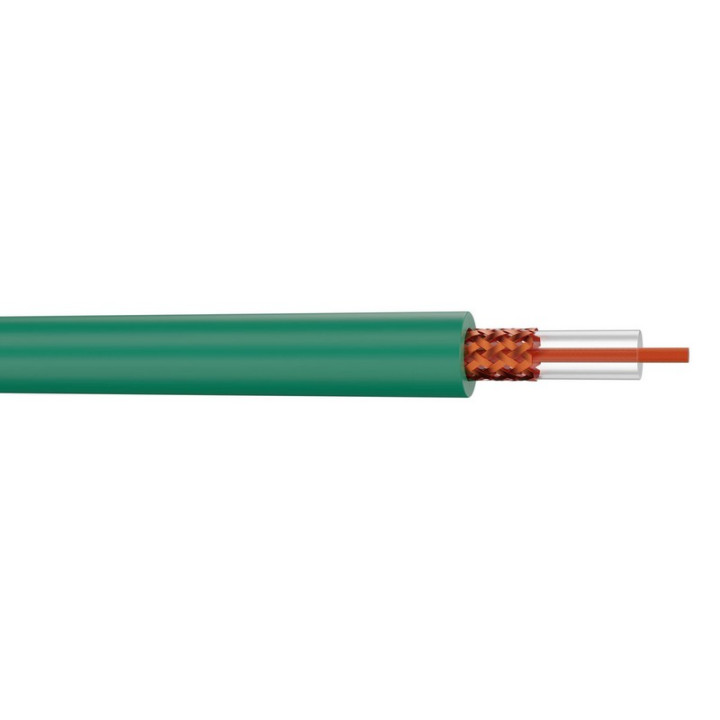 Câble coaxial vidéosurveillance KX6 Norme NFC93-550 vert (bobine100m)