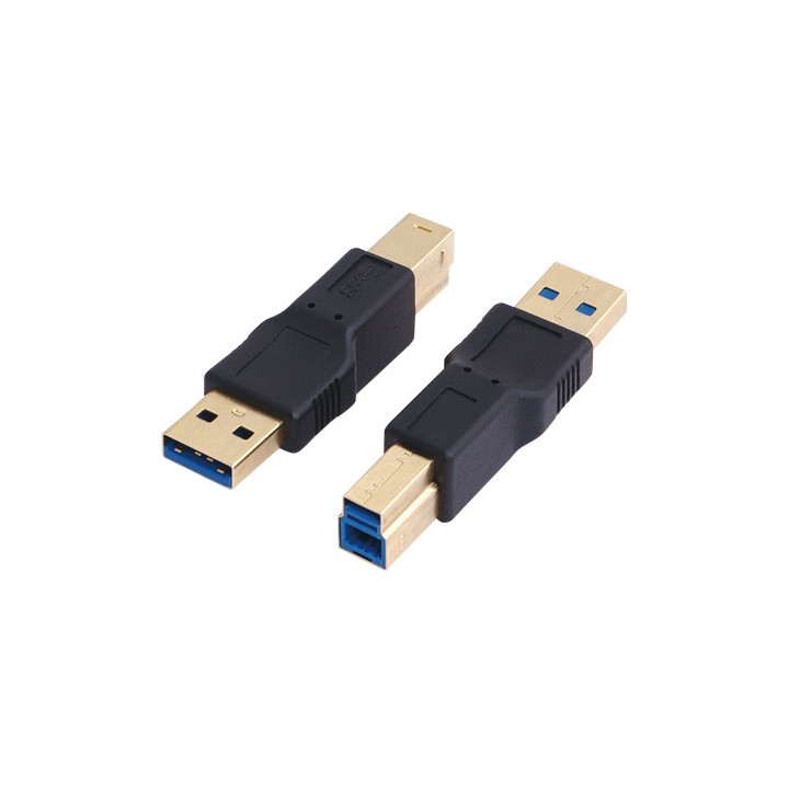 Adaptateur monobloc USB 3.0 SuperSpeed type A M vers type B M