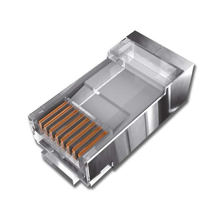 Fiche RJ45 cat.5e non blindée à sertir avec guide-fils AWG24-26