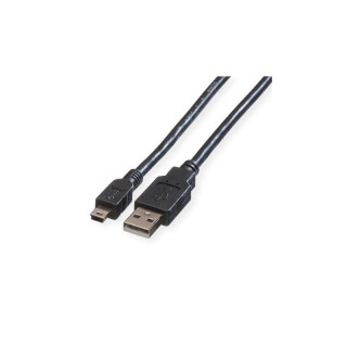 Cordon USB 2.0 (480Mbps)  type A M vers Mini USB-B noir - 0.8m