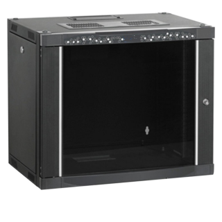 Coffret mural pro 19" 12U noir dimensions ext. H646 x L600 x P600