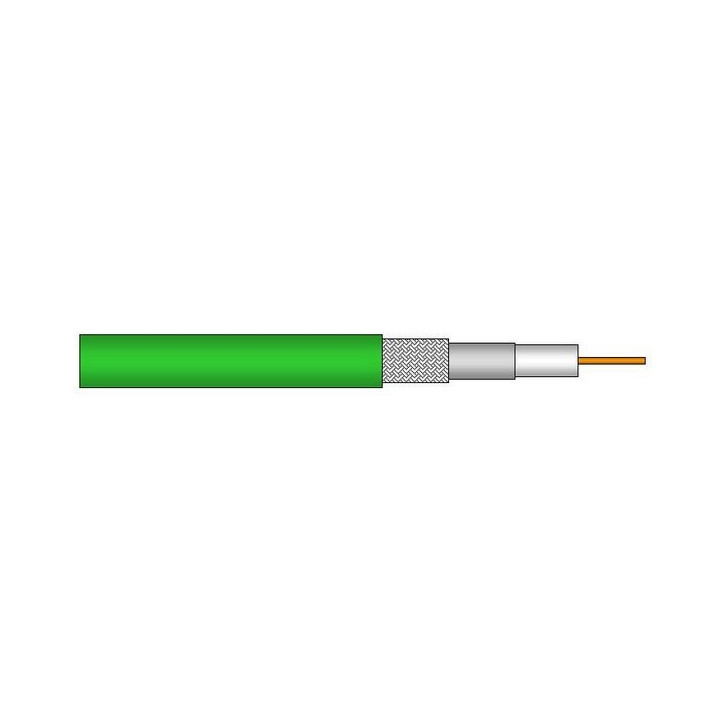 0.41/1.9 AF Câble coaxial DRAKA 75 ohms 31m à 12Gb/s FRNC vert Ø3,10m