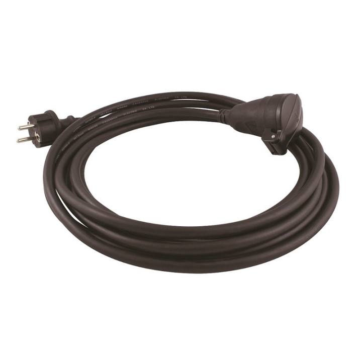 Rallonge secteur HO7RNF 3G1.5mm² 10/16A M/F noir 15m